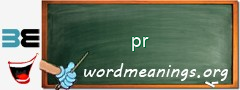 WordMeaning blackboard for pr